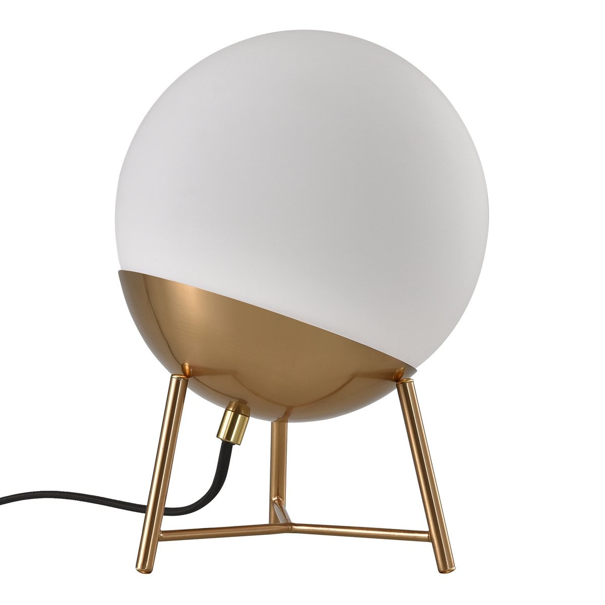 Lampe de table Chelsea avec abat-jour en verre blanc et base en laiton