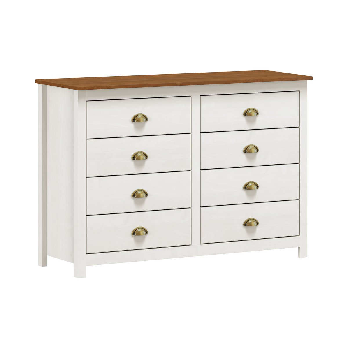 Commode classique en bois et métal avec tiroirs spacieux