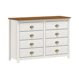Commode classique en bois et métal avec tiroirs spacieux