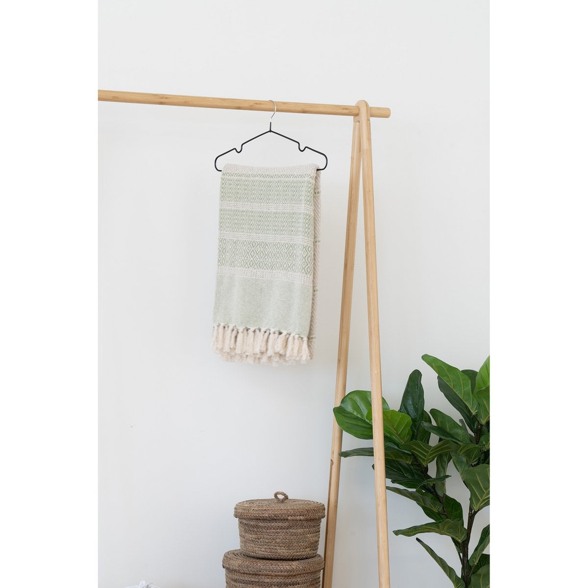 Plaid Manisa en coton et polyester, détails de couleur et texture