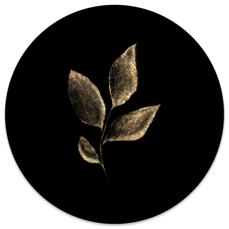 Cercle mural feuille d'or noir - Design élégant et contemporain