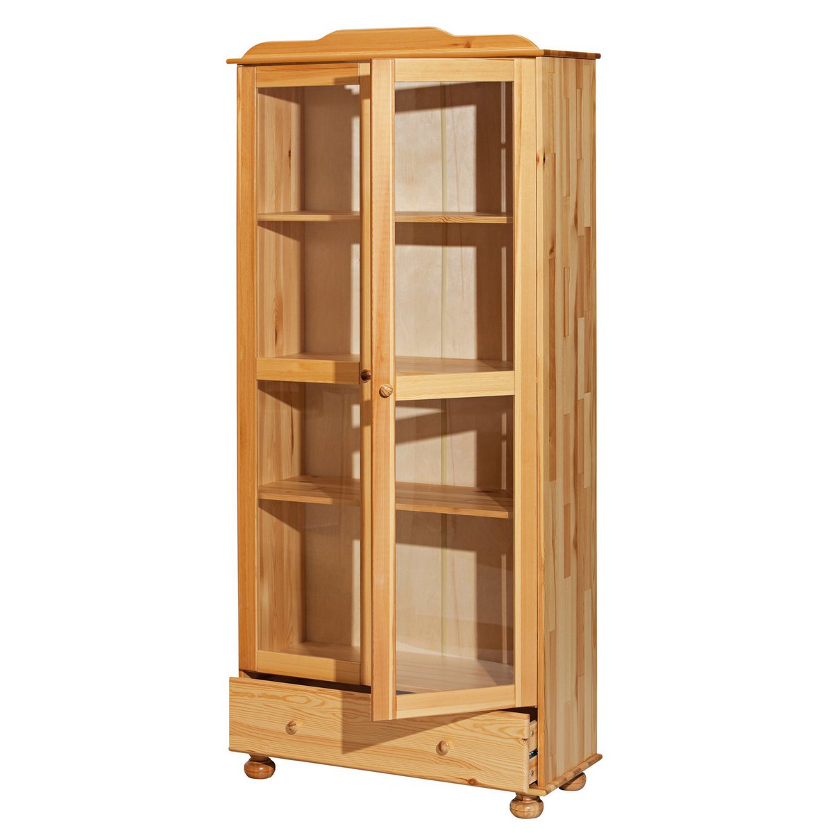 Zoom sur les étagères en MDF décor acacia