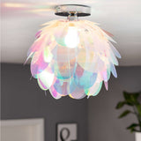 Plafond "Fora" en métal et en plastique irisé, douille E27, éclairage pour le salon, salle à manger et bureau, Ø40 cm