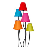 Lampe debout "colori", lampadaire avec parapluies textiles colorés, avec version E14, pour salle à manger, salon, couloir ou bureau, 156 cm de haut