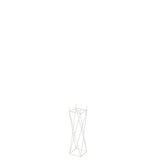Support croix en métal blanc, vue de face, 55 cm de haut.