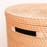 Panier à linge avec couvercle, panier de rangement en rotin SARI (2 tailles)