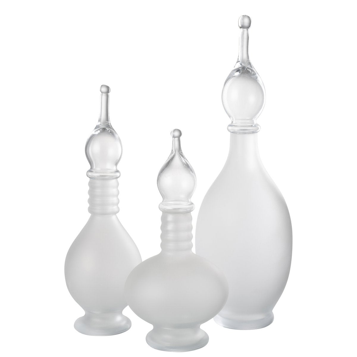 Détail du verre transparent du Vase Joey, reflet de luxe.