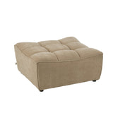 Pouf J-Line Grid en bois de peuplier et mousse beige foncé, vue de face