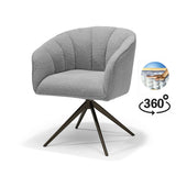 Fauteuil Cocoon Tissu Sahara Gris - Piètement Rotatif 360 Anodique Marron