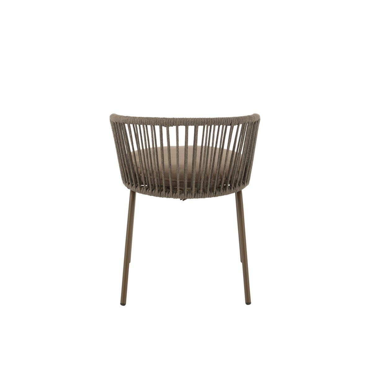 Chaise Toa en métal et corde marron, angle latéral