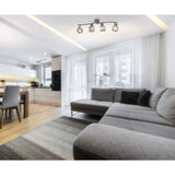 Spot dirigé à 4 "Josefa" avec filament de version E14, lampe de plafond en métal et verre en acier inoxydable, avec des lampes filamentaires de version E14 incluses, lampe pour le salon, la salle à manger, le couloir ou le couloir 70 x 8 cm