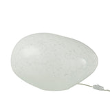 Lampe J-Line Dany Stains Ovale en verre blanc, vue de face