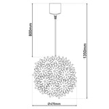 La lampe pendentielle "Lotus" a joué la lampe suspendue en plastique blanc, avec des LED fermement installées et un Øvon env. 47 cm