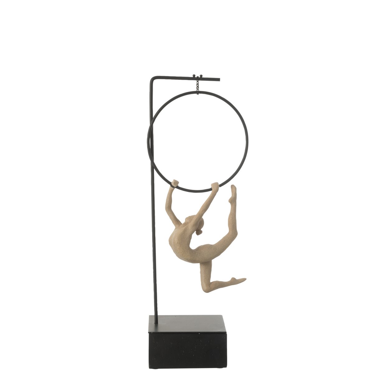 Cerceau de gymnaste Alpha en résine beige et noir, vue de face