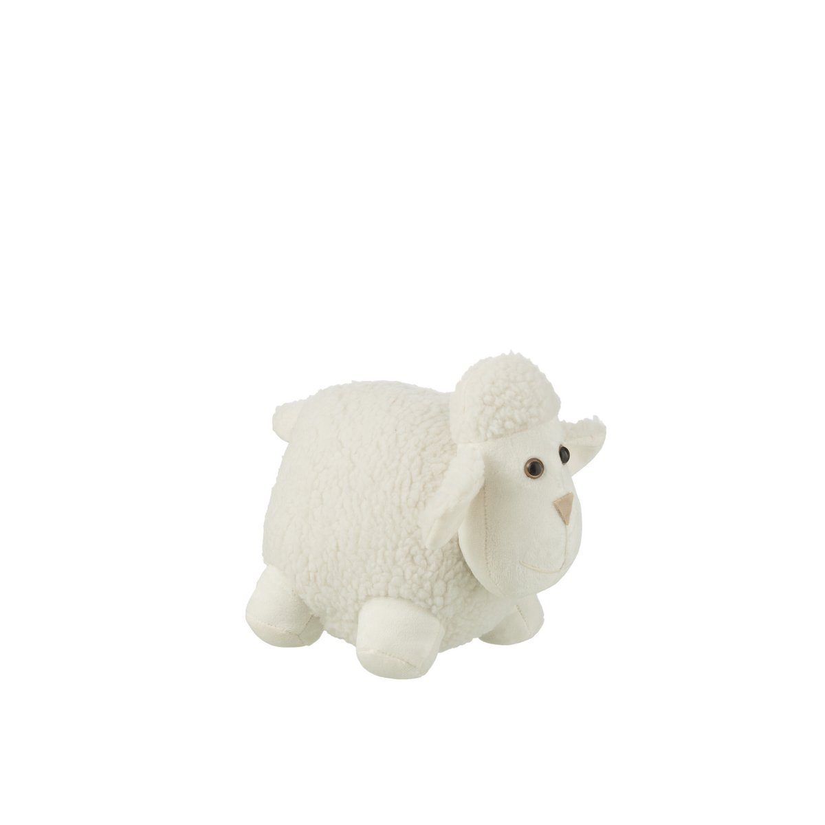 J-Door Stop Moutons en polyester blanc, vue de face avec détails