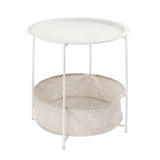 Tableau d'appoint Ø 47 H 51 Métal 2e choix Round avec compartiment de rangement Terrasse de table de table de jardin en alberta