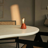 Lampe de table rechargeable marron châtaignier Zavi