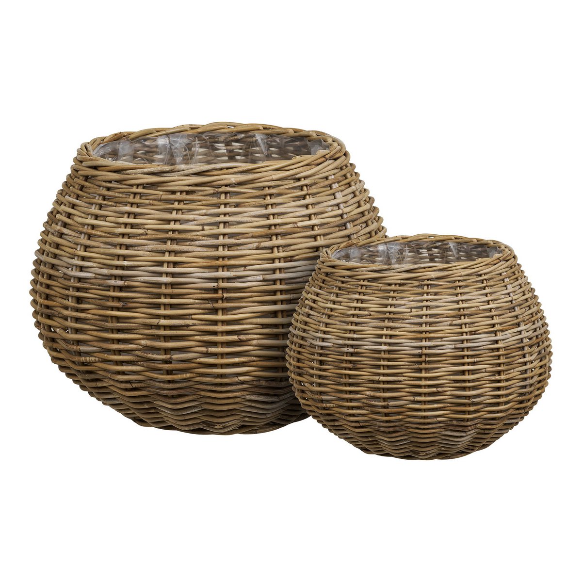 Panier Melaka en rotin naturel, vue de face avec détails tressés