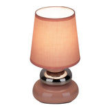 Lampe de table en céramique "Stoney" Pink - Classical - Table Lampe - - Rosé / Salmon - E14 - Aucune information