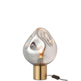 Lampe J-Line doré métal et verre vue de face, design moderne