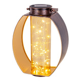 Lumière solaire LED "Fairylight" pour la terrasse et le balcon, lampe à table à LED en métal en noir et or et acrylique, fermement construit - LEDS, lumière solaire de décoration 26 x 19,5 x12,5 cm
