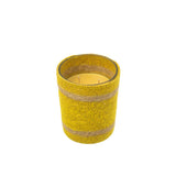 Panier à bougies parfumées J-Line Zesty Sunburst en verre jaune, élégant et moderne.