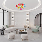 Plafond "explosion" colorée en métal et en verre, cadres G9, plafond pour salle à manger, salon, couloir ou bureau, Ø57 cm