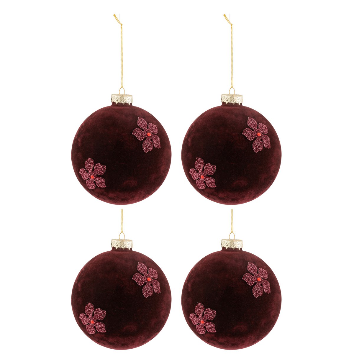 Boule de Noël J-Line accrochée à un sapin décoré