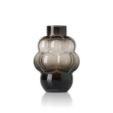 Vase Raisin en verre gris foncé avec contours bulbeux, pièce unique