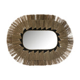 Détail du miroir J-Line Oval, cadre moderne en verre