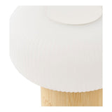 Stafford Lampe de table, bambou/métal/PE, rechargeable, naturel, blanc