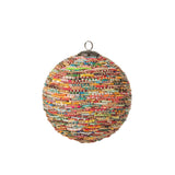 Perles boule de Noël J-Line en verre rouge/or - Grande taille, 15 cm de diamètre