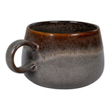 Selma Mug - Mug, céramique, gris/marron, ø10x7,5 cm, lot de 4