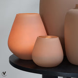 Lot de 2 photophores Tasman XS en verre sable mat