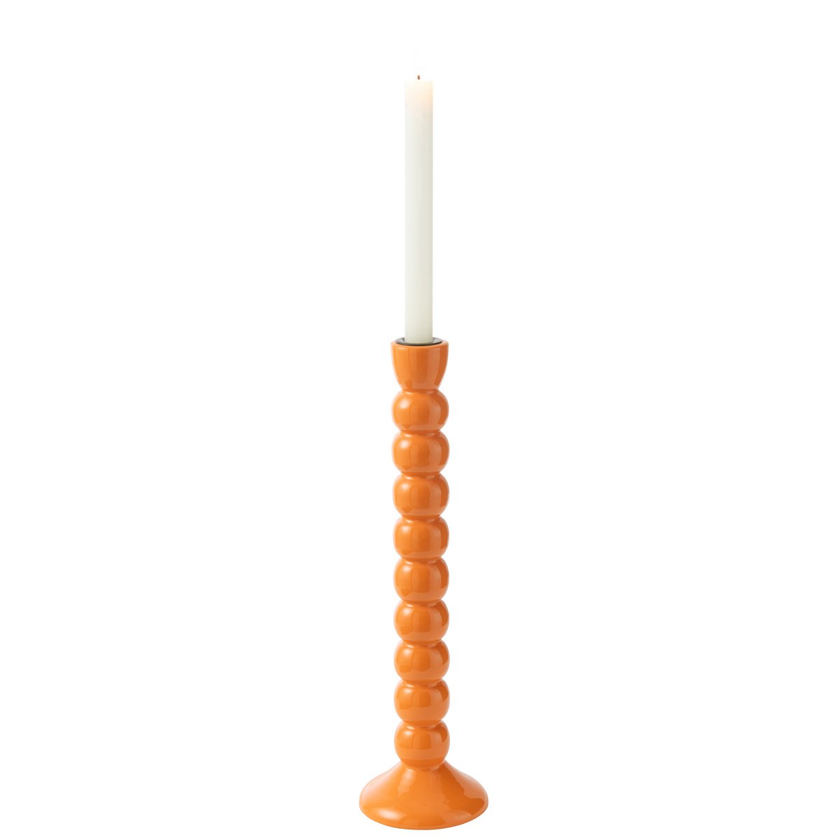 Bougeoir J-Line en bois de manguier orange, vue avant