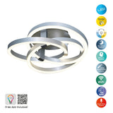Plafonnier LED en aluminium brossé blanc 58 cm