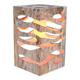 LED DÉCORATIVE Solar à LED "Hilda", 12,3 x 12,3 cm, 20 cm de haut, en plastique de haute qualité, finition en marbre brun-beige, LED intégrée, blanc chaud