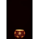 Bougeoir J-Line Bram Speckled, détail du verre saumon