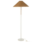 Lampe sur pied J-Line en métal et rotin, vue avant
