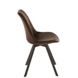 Chaise J-Line Helene Métal/Textile Marron Foncé