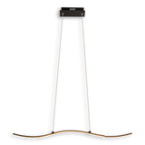 LED PRENDANT LUMIN "ONDA", lampe suspendue en métal et en plastique en noir, avec des LED fermement intégrées, l'éclairage pour le salon, la salle à manger ou le bureau, 96 cm de long