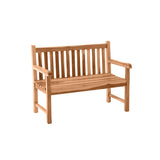Banc de jardin en teck 120 cm avec accoudoirs confortables