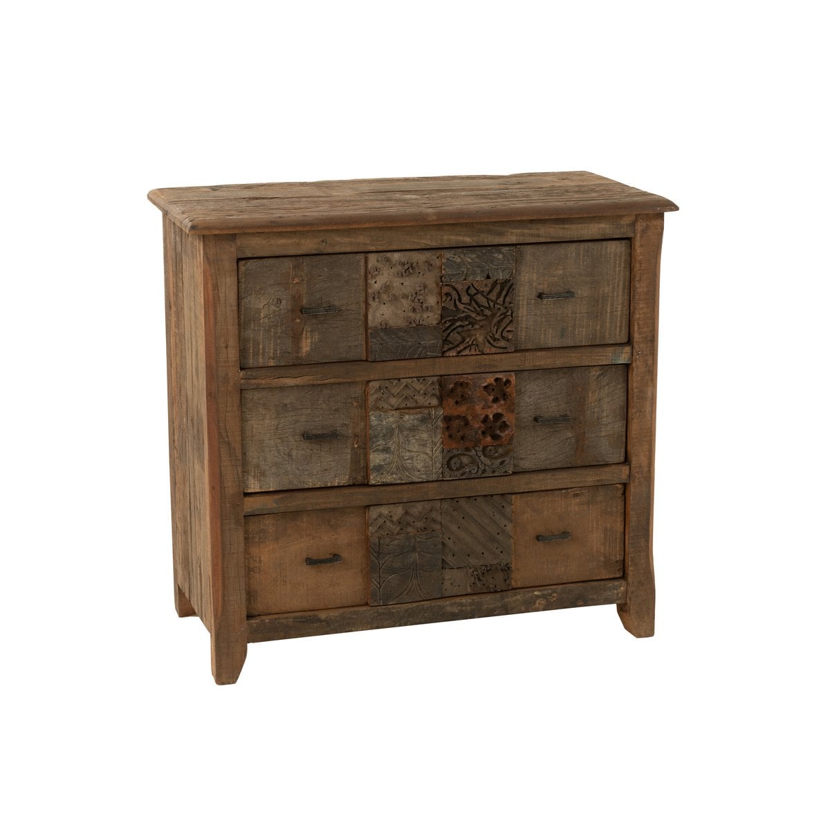 Armoire J-Line en bois brun vieilli avec portes fermées