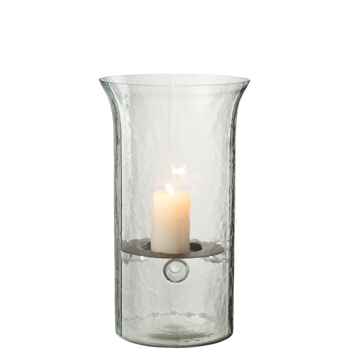 Bougeoir J-Line Assiette Blurred en verre, ambiance chic et moderne