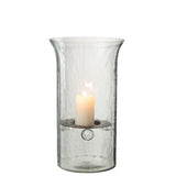 Bougeoir J-Line Assiette Blurred en verre, ambiance chic et moderne