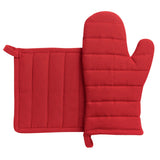 Lot gant/manique recyclé Jona Rouge 15 x 30