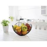 Panier de fruits Métal Ø 25 h 14 cm Panier à pain Ensemble 2 morceaux Bol de fruits Metal Noir ou or Round Wave