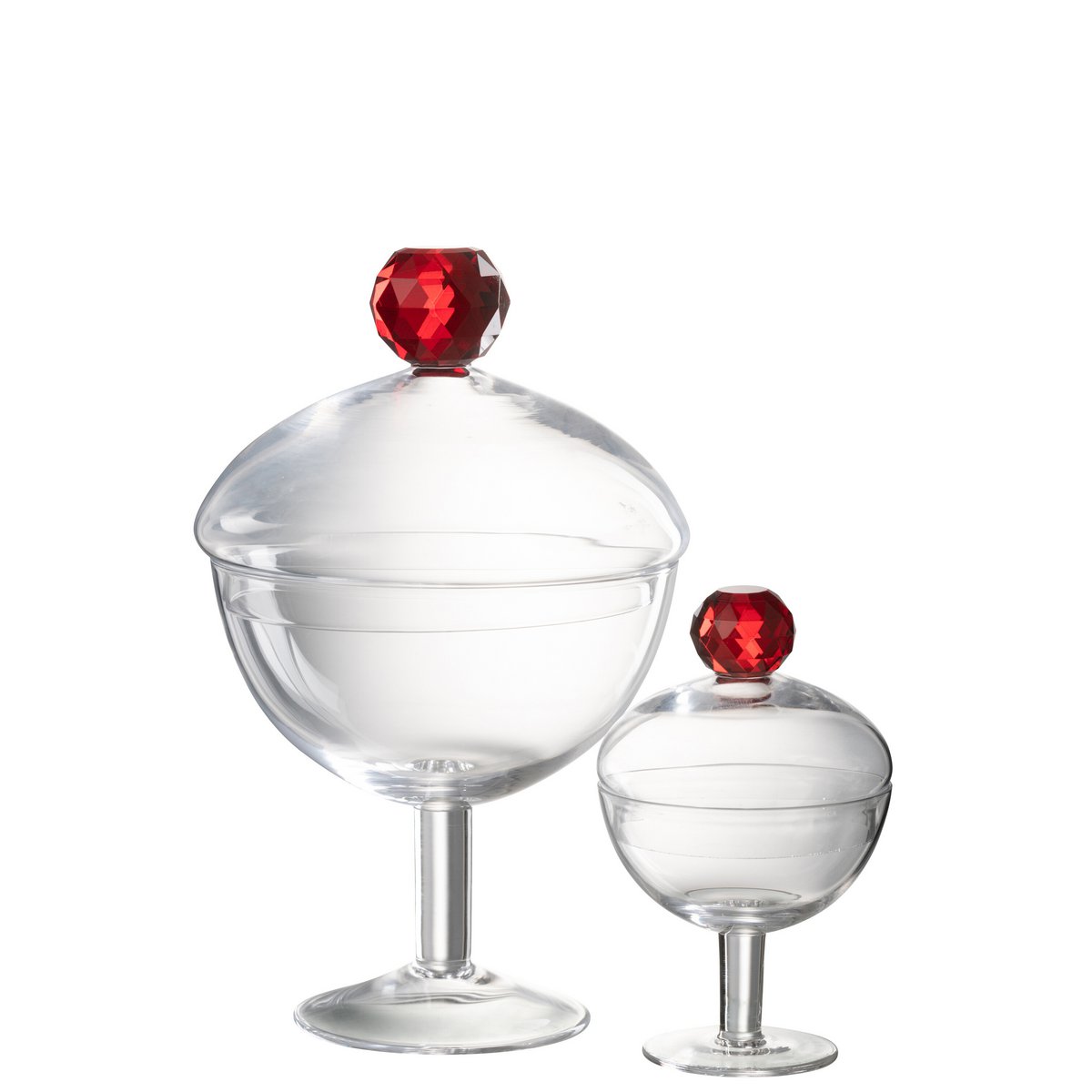 Détail du pot de conservation J-Line Diamond, verre cristal transparent