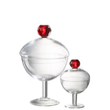 Détail du pot de conservation J-Line Diamond, verre cristal transparent
