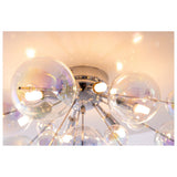 Plafond "Explosion" Iris en métal et verre, versions G9, plafond pour salle à manger, salon, couloir ou bureau, Ø57 cm